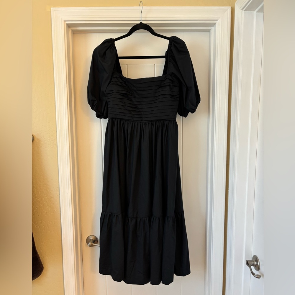 Abercrombie & Fitch Black Emerson Dress with Puff Sleeve